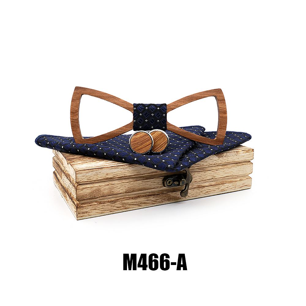 M466 M466  Open Frame Bow Tie Set, Walnut — colour A