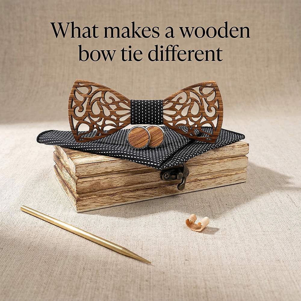M467 M467  Vine Scroll Cutout Bow Tie Set, Zebrawood — view 9