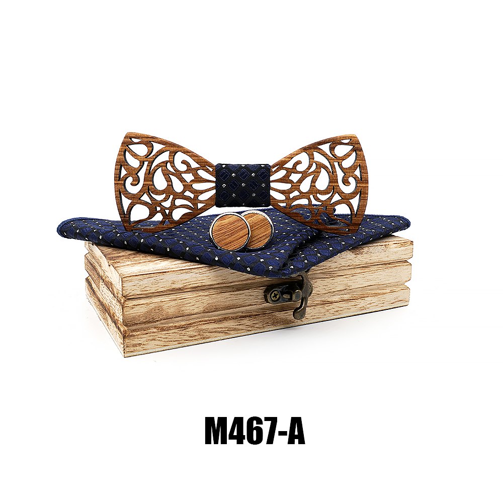 M467 M467  Vine Scroll Cutout Bow Tie Set, Zebrawood — colour A