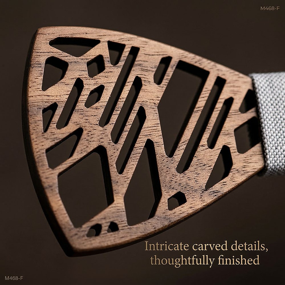 M468 M468  Tree Branch Cutout Bow Tie Set, Walnut — view 7