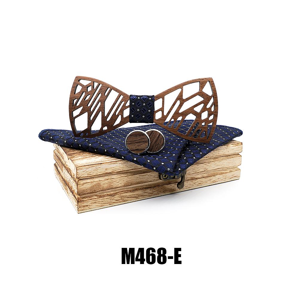 M468 M468  Tree Branch Cutout Bow Tie Set, Walnut — colour E