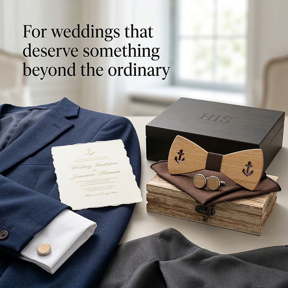 M469 M469  Anchor Cutout Bow Tie Set, Maple — view 2