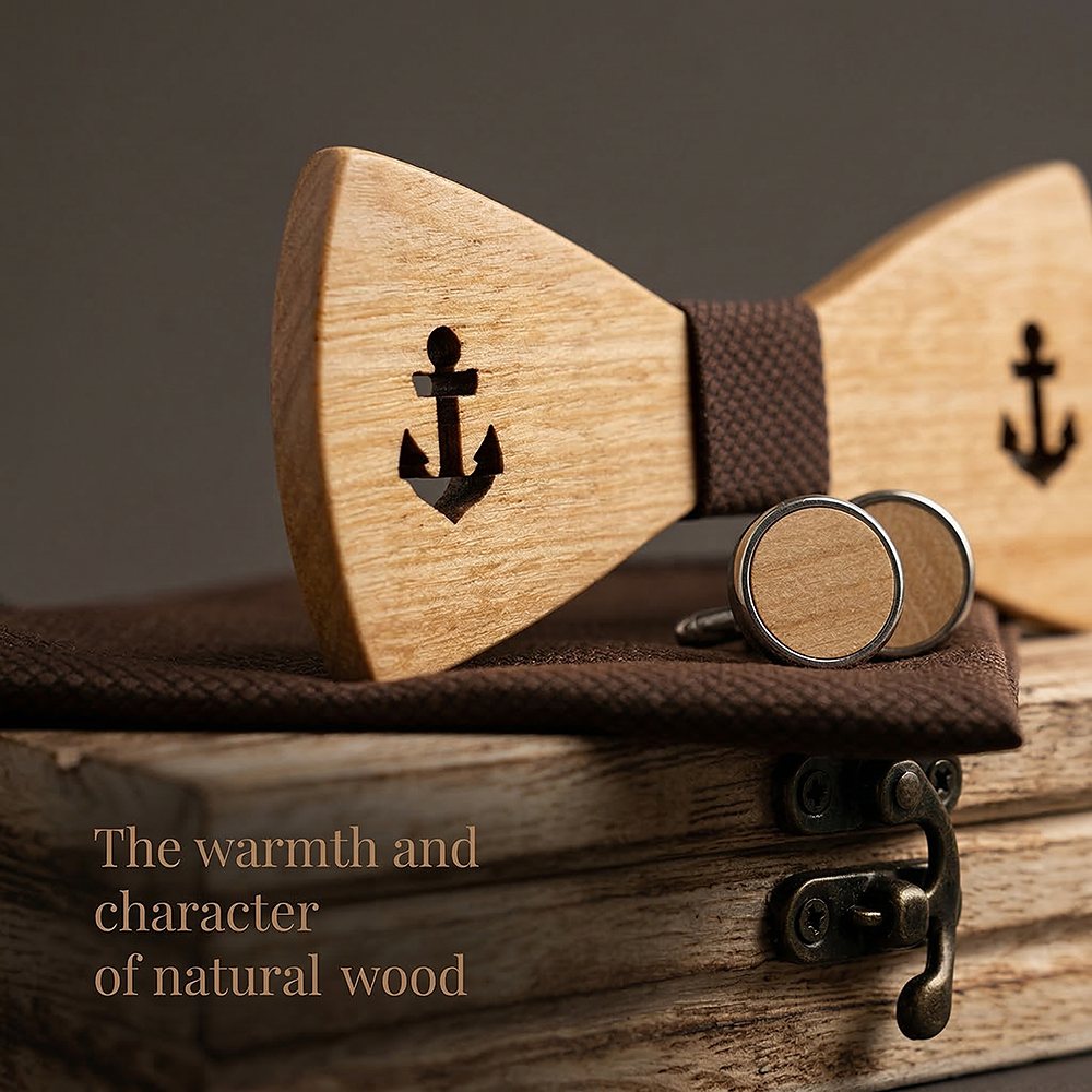 M469 M469  Anchor Cutout Bow Tie Set, Maple — view 5