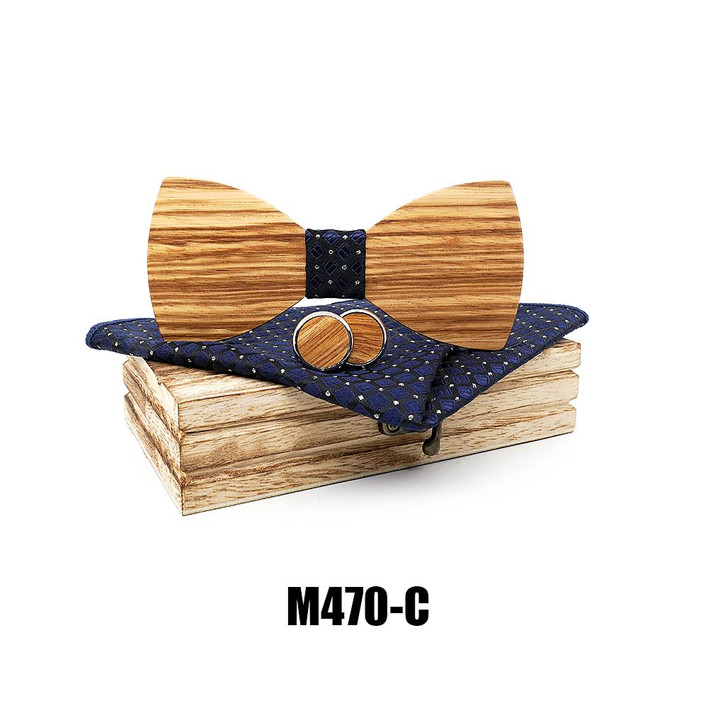 M470 M470  Solid Bow Tie Set, Zebrawood — colour C