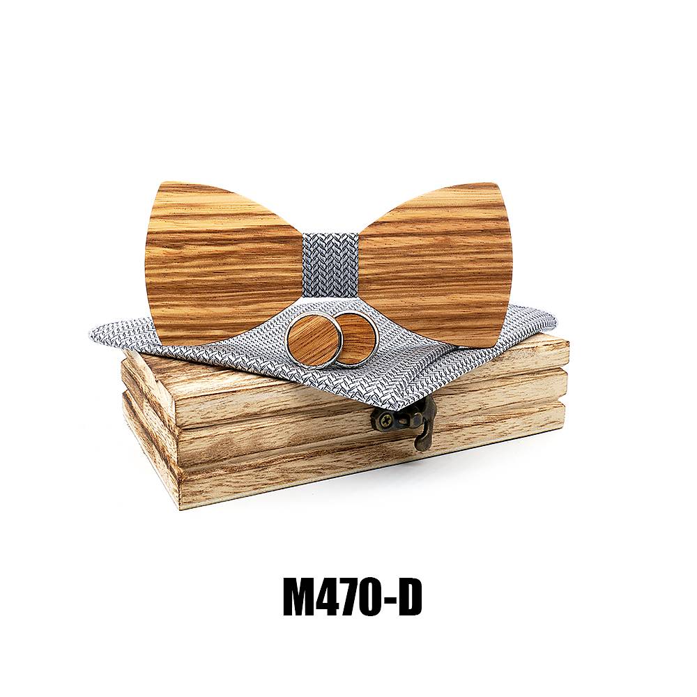 M470 M470  Solid Bow Tie Set, Zebrawood — colour D