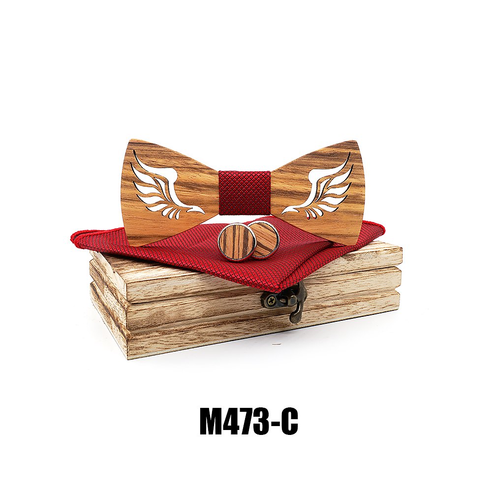 M473 M473  Angel Wing Bow Tie Set, Zebrawood — view 3