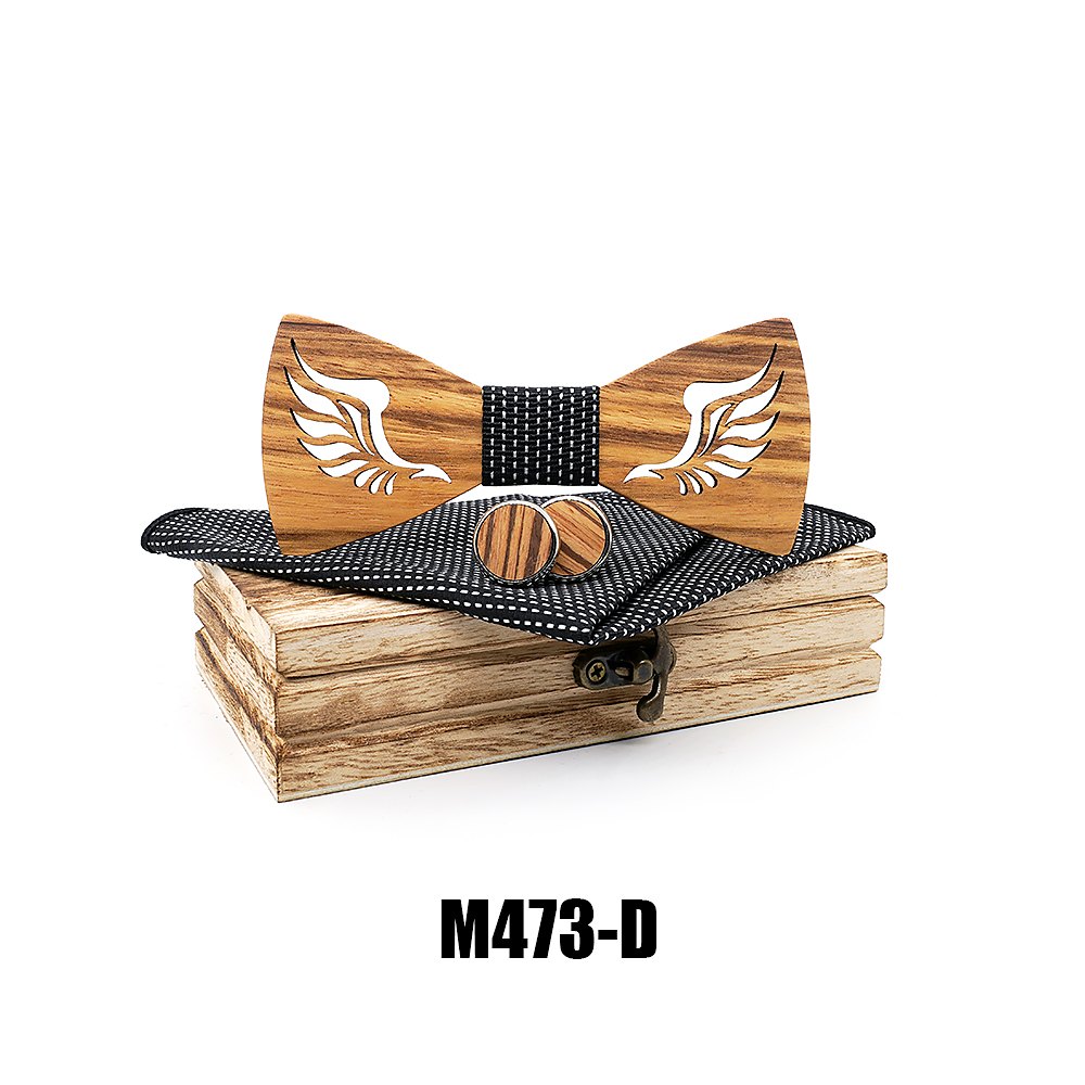 M473 M473  Angel Wing Bow Tie Set, Zebrawood — view 4
