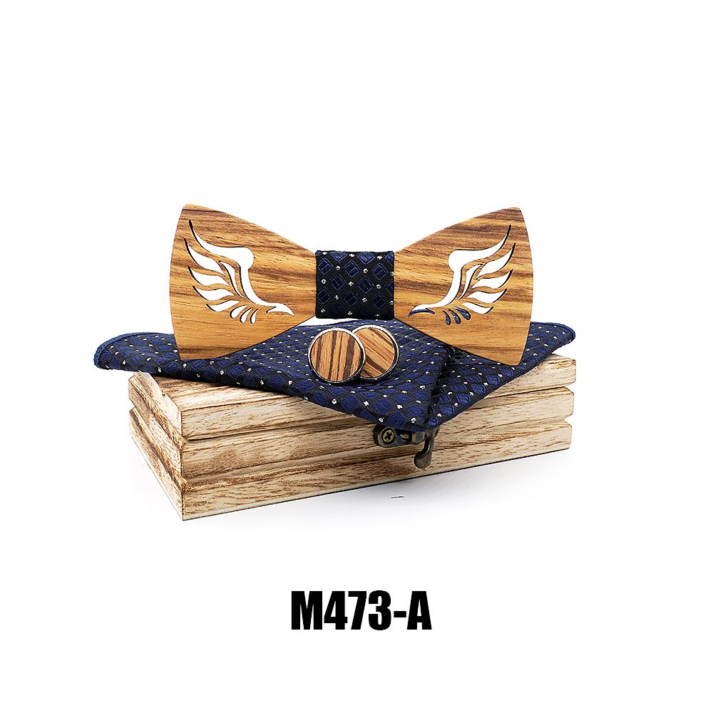 M473 M473  Angel Wing Bow Tie Set, Zebrawood — colour A