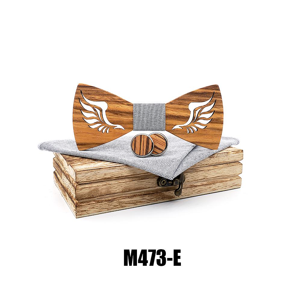M473 M473  Angel Wing Bow Tie Set, Zebrawood — colour E
