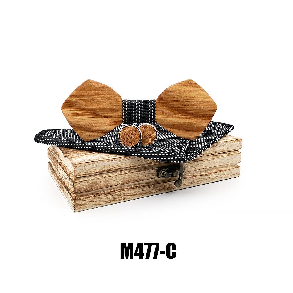 M477 M477  Solid Bow Tie Set, Zebrawood — colour C