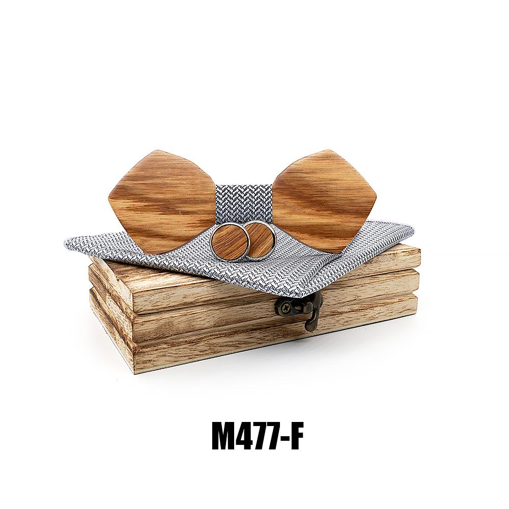 M477 M477  Solid Bow Tie Set, Zebrawood — colour F