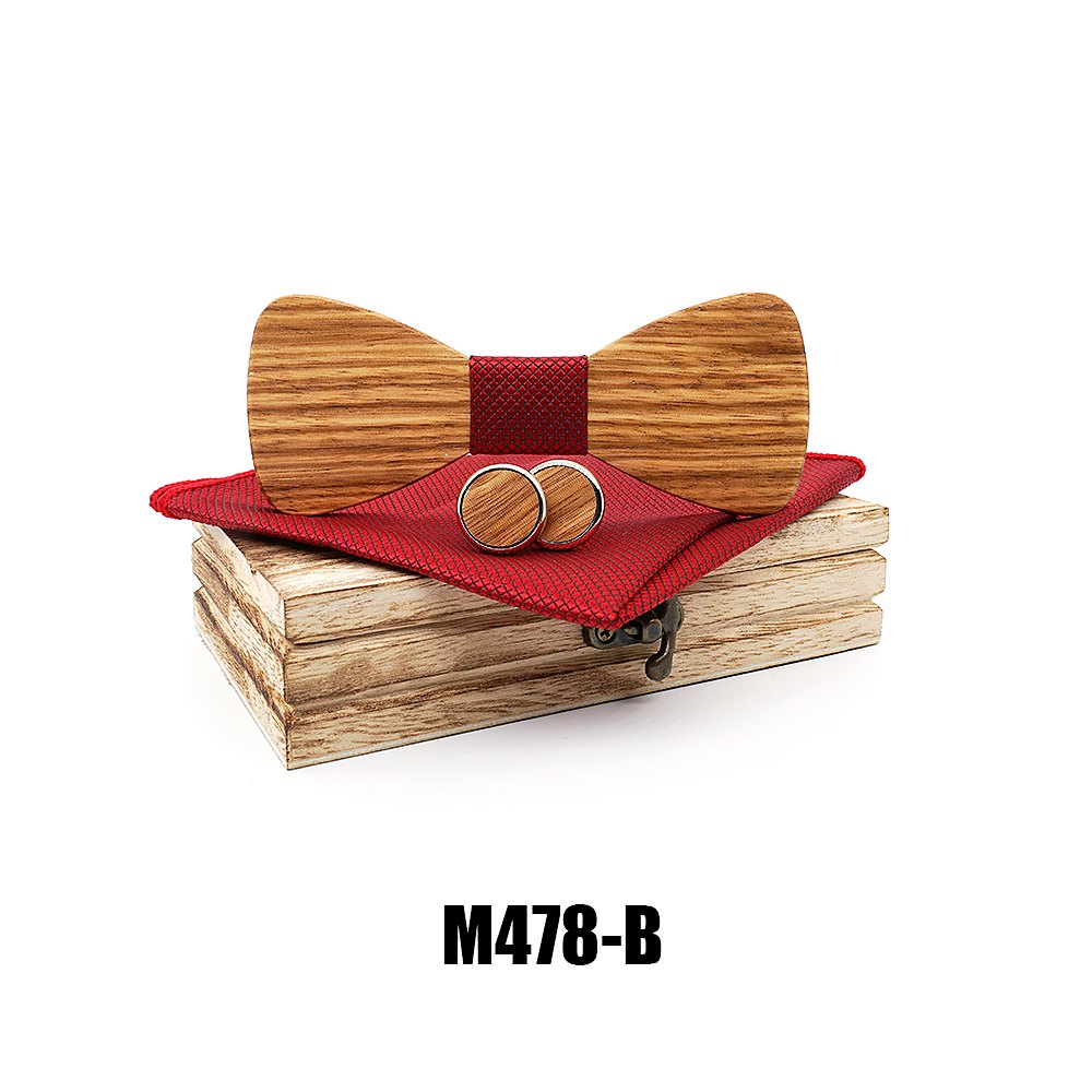 M478 M478  Classic Solid Bow Tie Set, Zebrawood — view 2