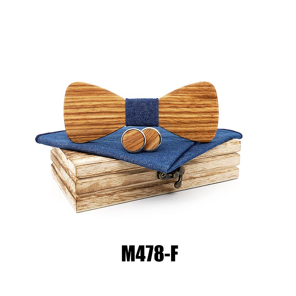 M478 M478  Classic Solid Bow Tie Set, Zebrawood — colour F