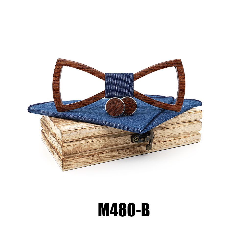 M480 M480  Perforated Dot Cutout Bow Tie Set, Walnut — colour B
