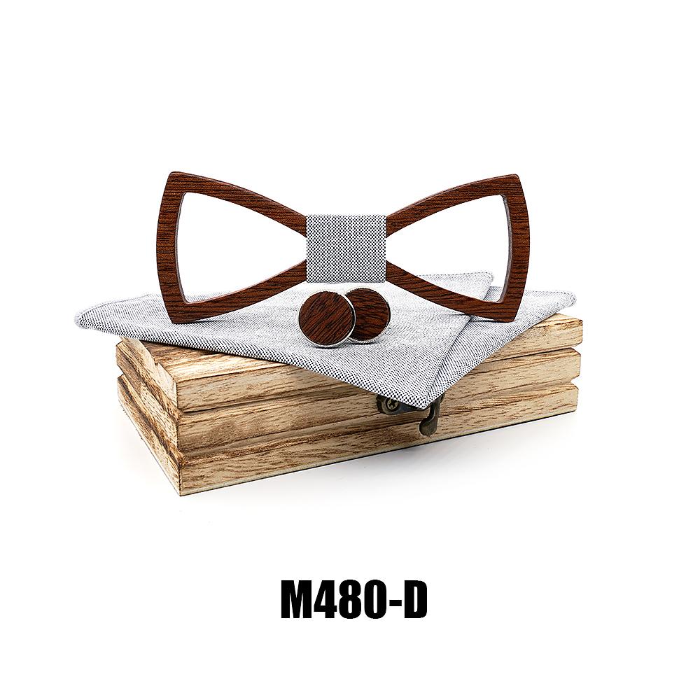 M480 M480  Perforated Dot Cutout Bow Tie Set, Walnut — colour D