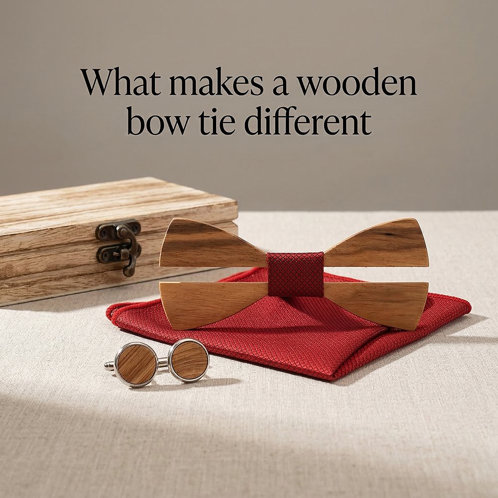 M481 M481  Two-Tone Solid Bow Tie Set, Zebrawood — view 9