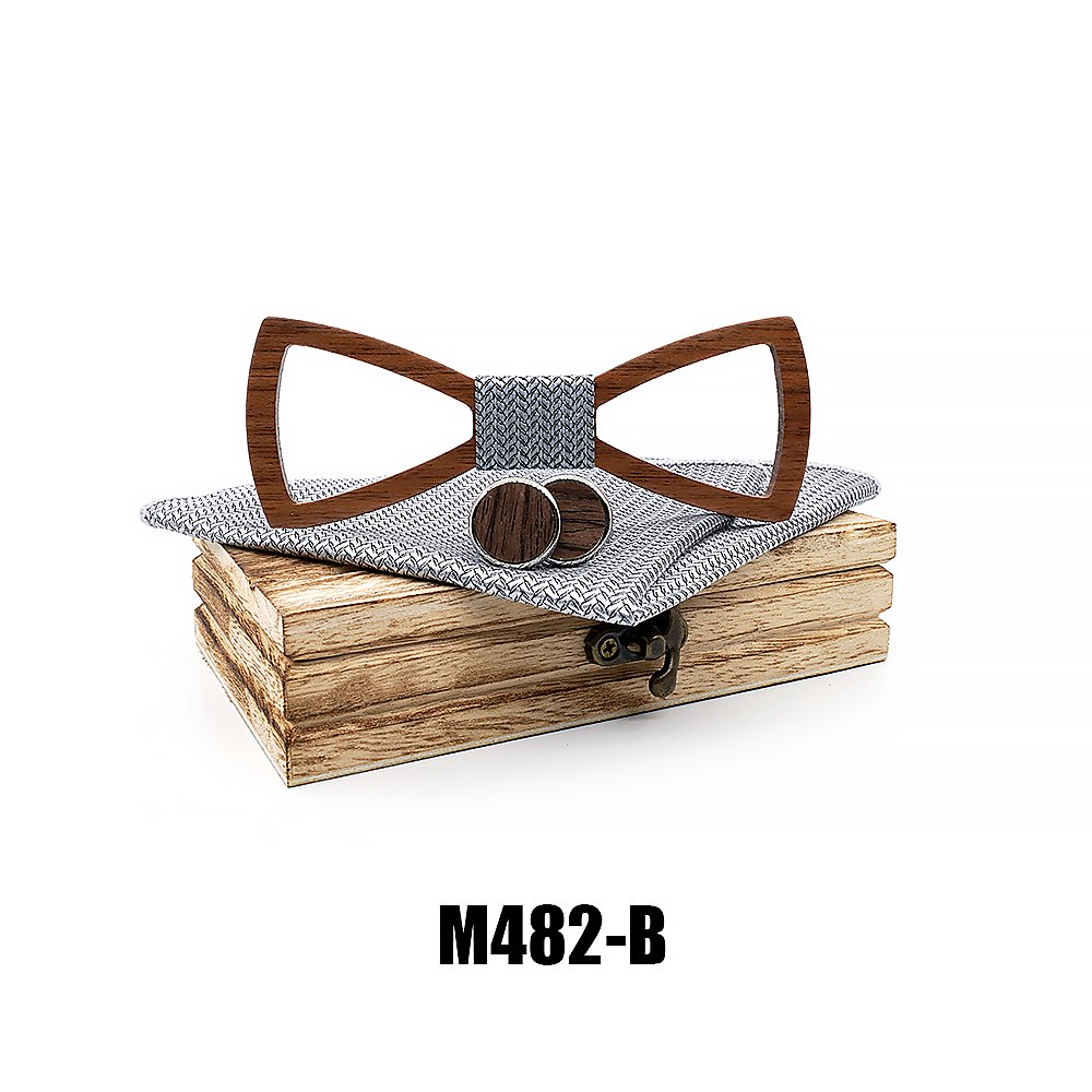 M482 M482  Slim Open Frame Bow Tie Set, Walnut — view 2