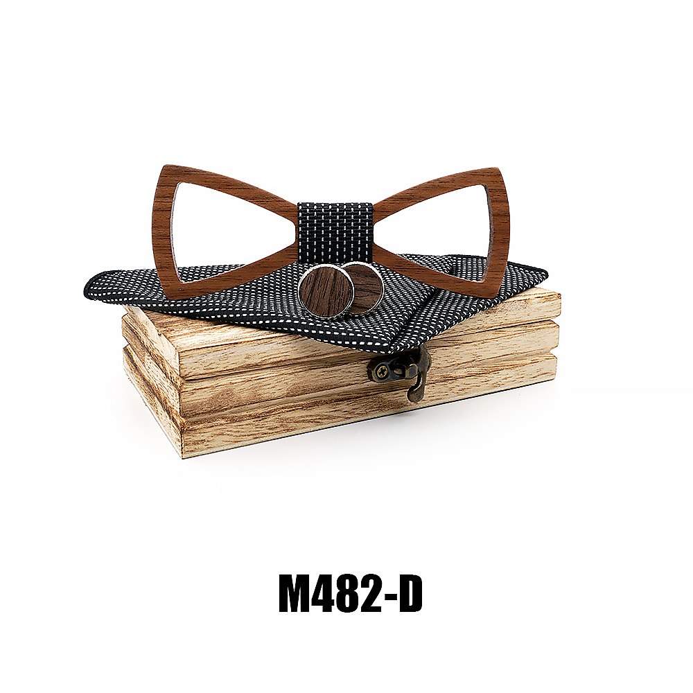M482 M482  Slim Open Frame Bow Tie Set, Walnut — view 4