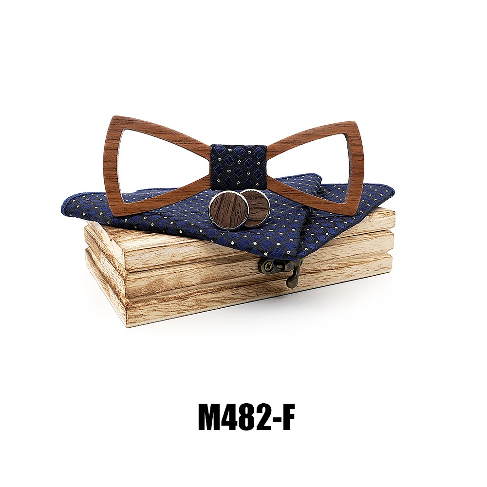M482 M482  Slim Open Frame Bow Tie Set, Walnut — view 6