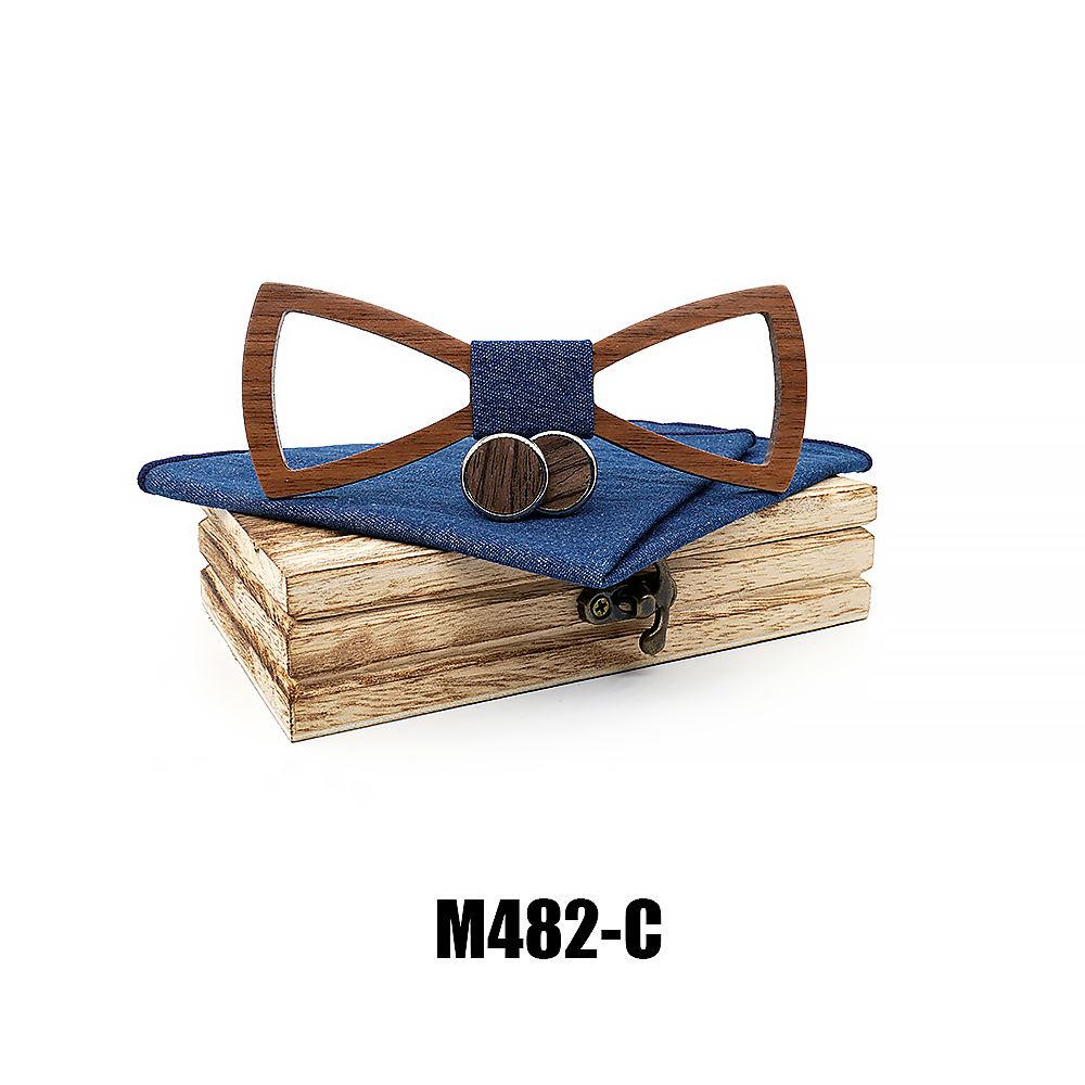 M482 M482  Slim Open Frame Bow Tie Set, Walnut — colour C