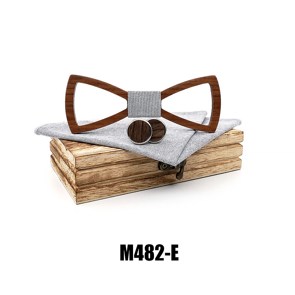 M482 M482  Slim Open Frame Bow Tie Set, Walnut — colour E