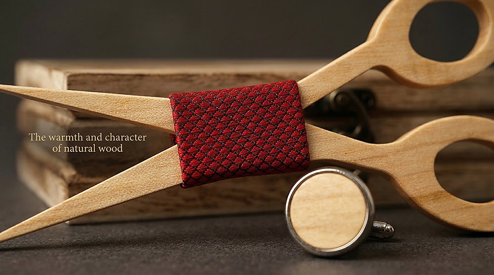 M483 M483  Scissors Design Bow Tie Set, Maple — view 5
