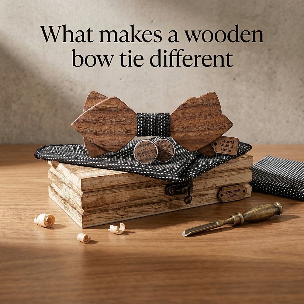 M484 M484  Sharp Diamond Bow Tie Set, Walnut — view 9