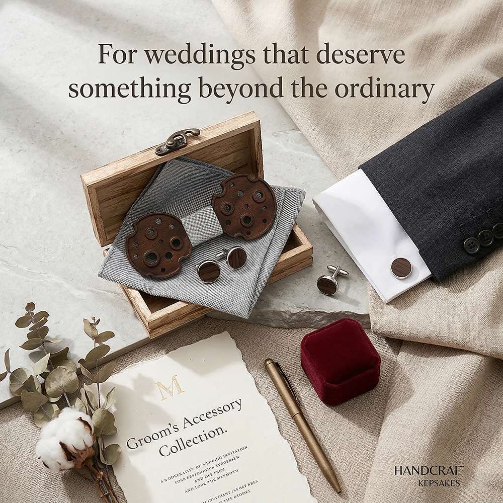 M485 M485  Camera Reel Cutout Bow Tie Set, Walnut — view 2