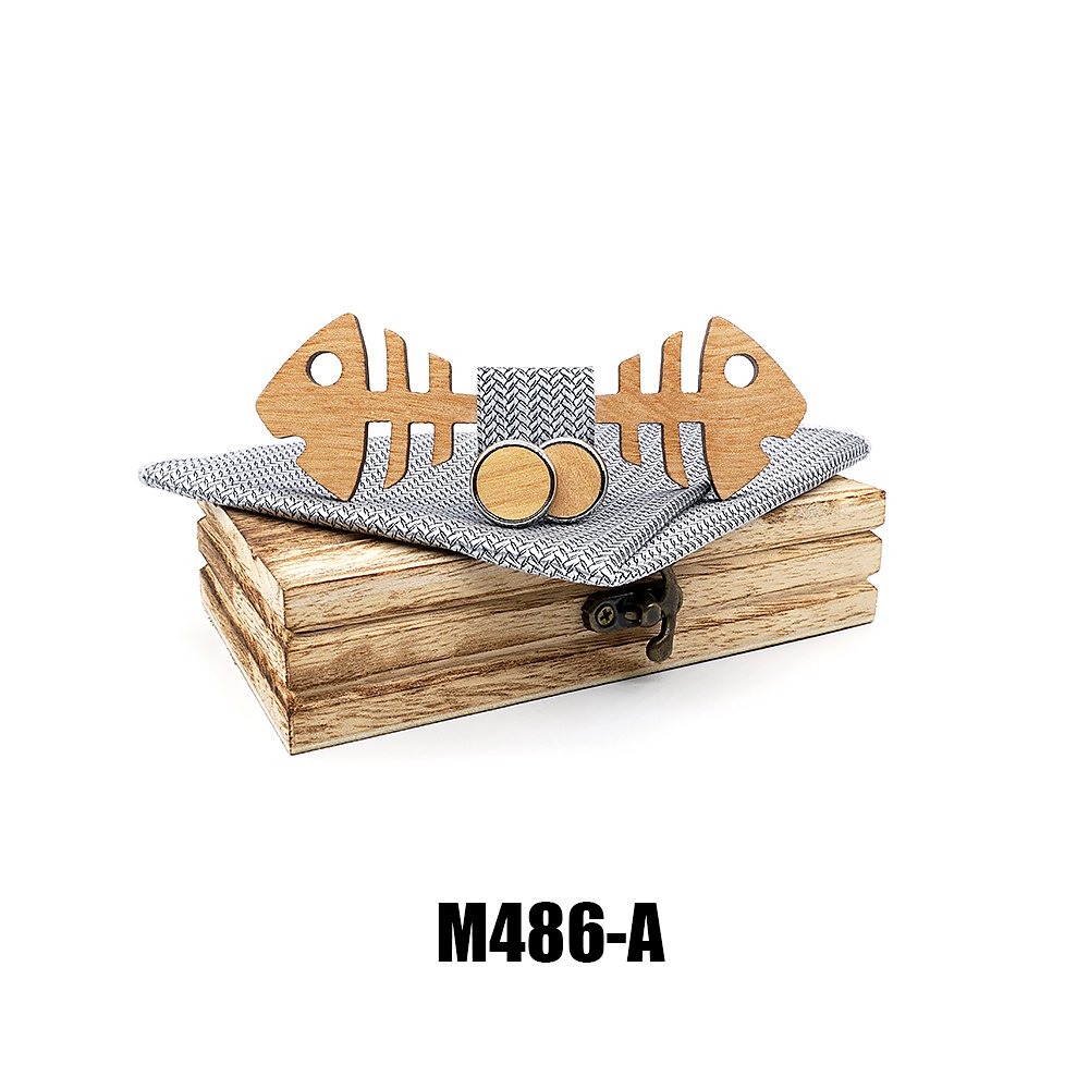 M486 M486  Fish Bone Cutout Bow Tie Set, Maple — colour A