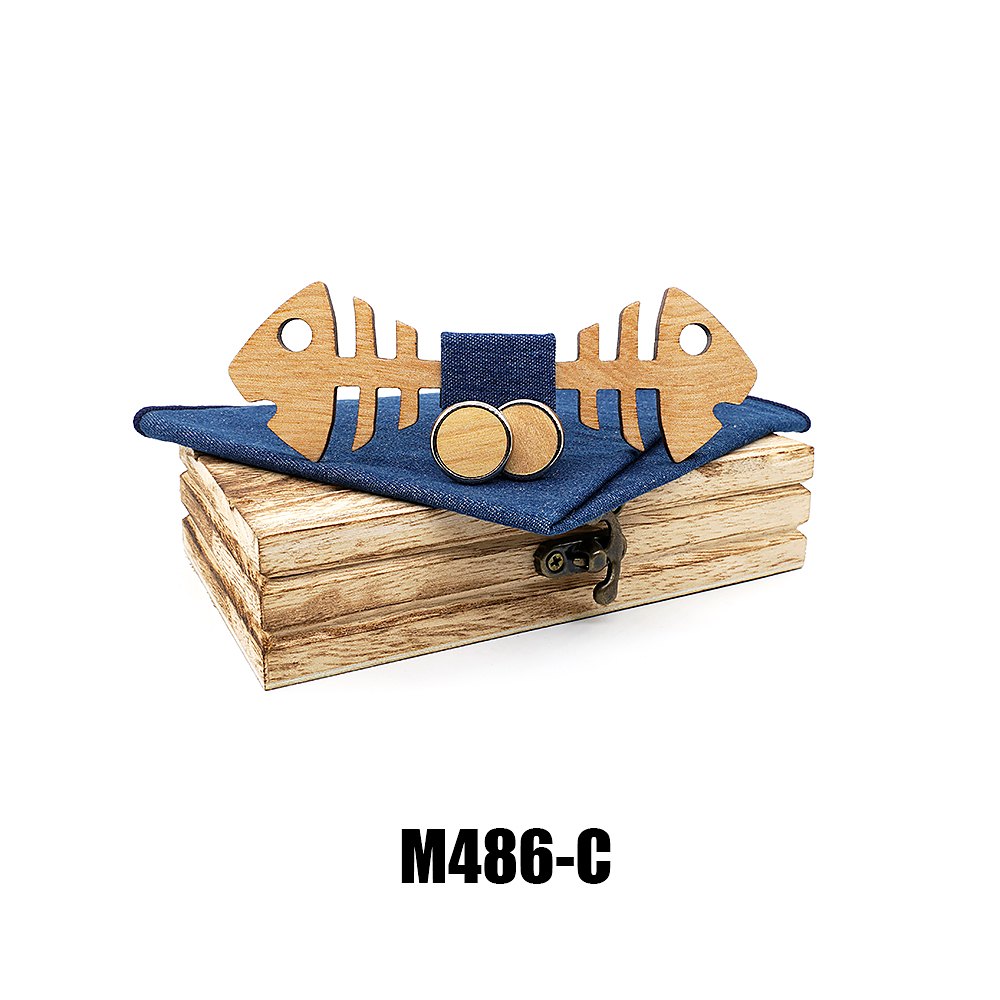 M486 M486  Fish Bone Cutout Bow Tie Set, Maple — colour C