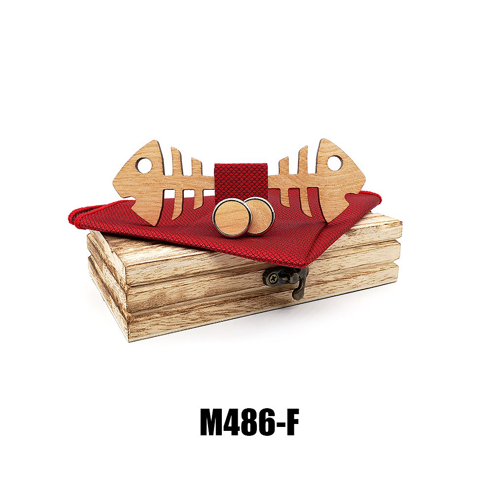 M486 M486  Fish Bone Cutout Bow Tie Set, Maple — colour F
