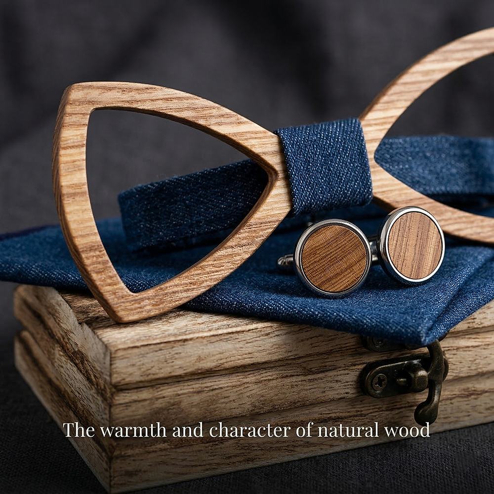 M488 M488  Open Frame Bow Tie Set, Zebrawood — view 5
