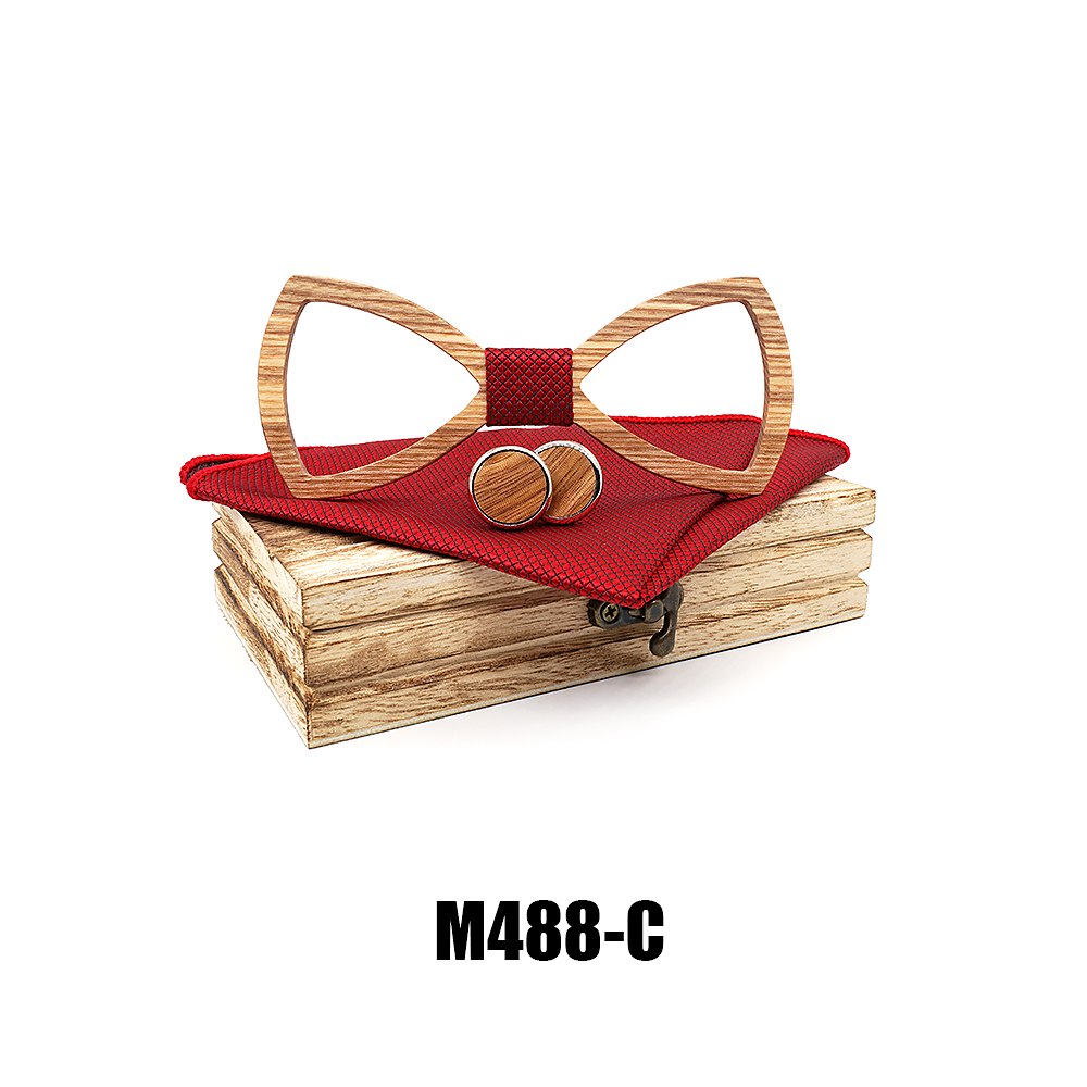 M488 M488  Open Frame Bow Tie Set, Zebrawood — colour C