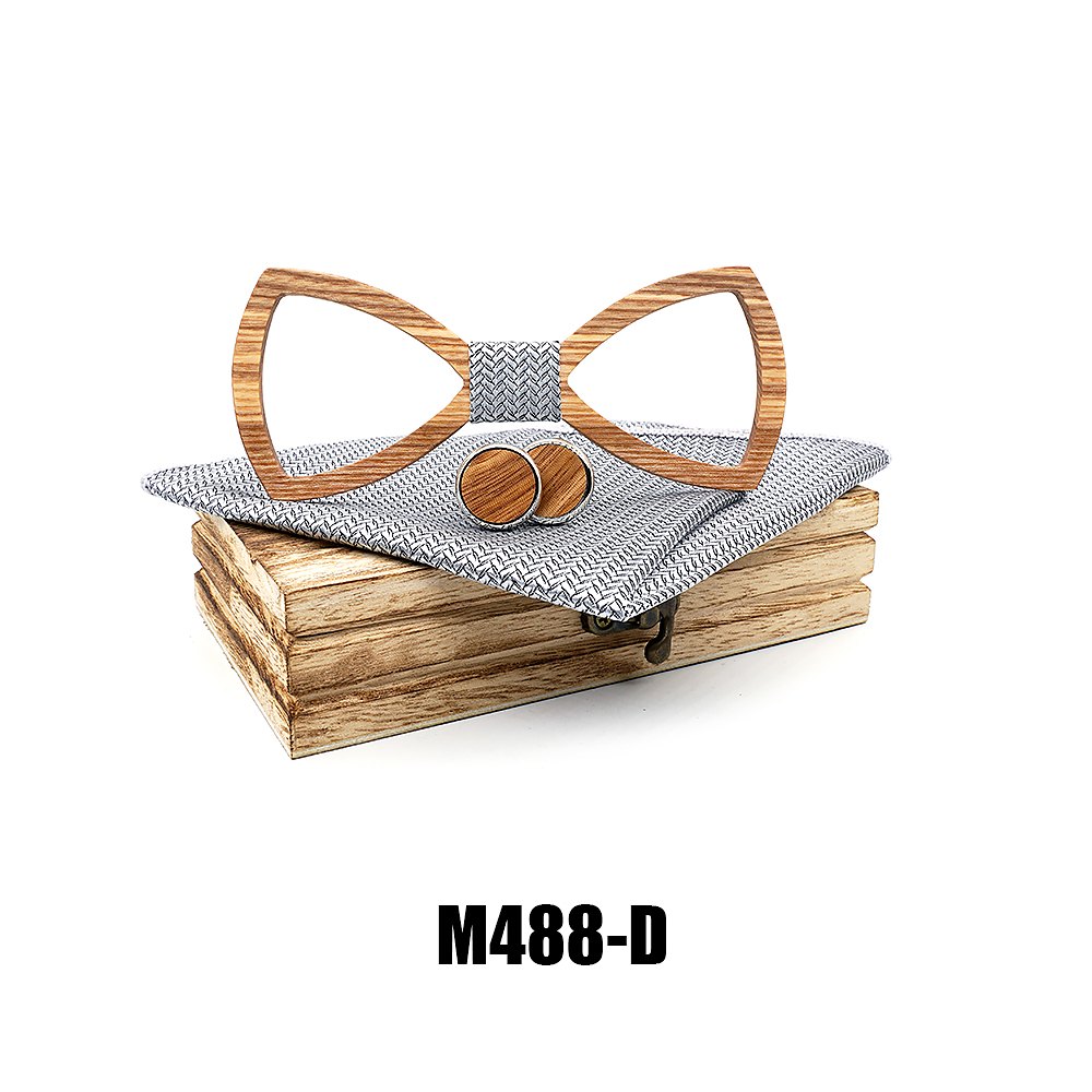M488 M488  Open Frame Bow Tie Set, Zebrawood — colour D