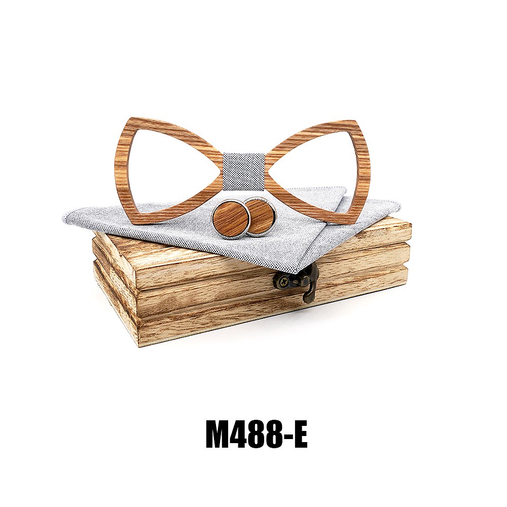 M488 M488  Open Frame Bow Tie Set, Zebrawood — colour E