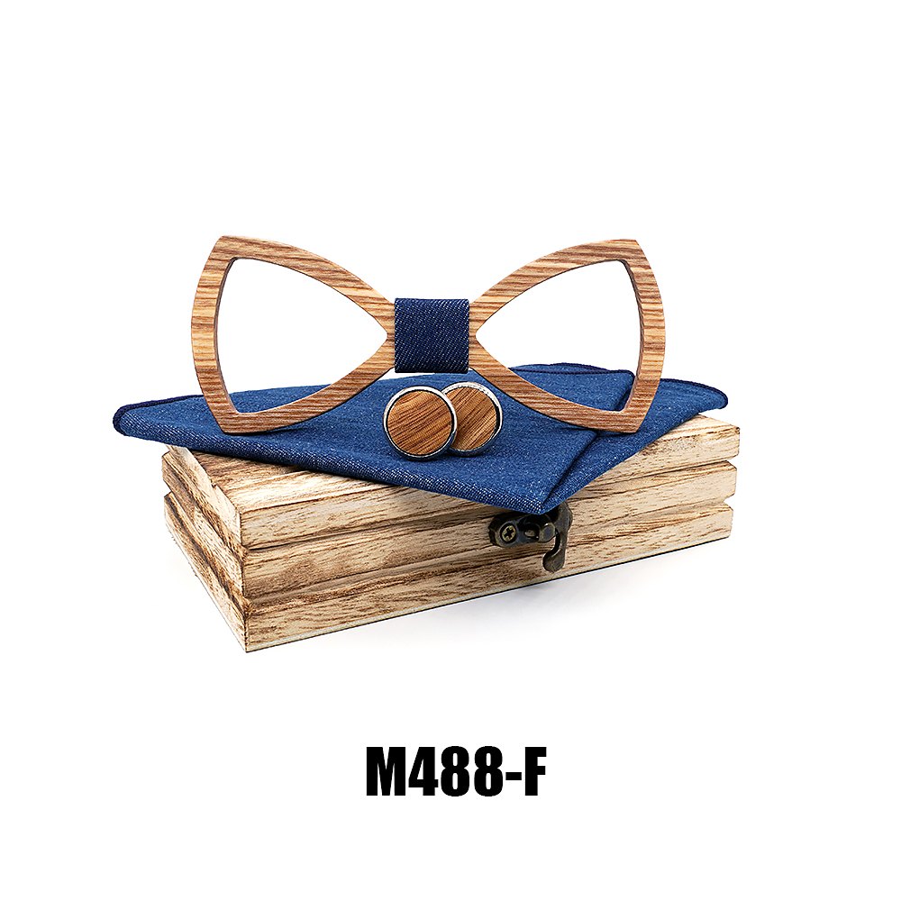 M488 M488  Open Frame Bow Tie Set, Zebrawood — colour F