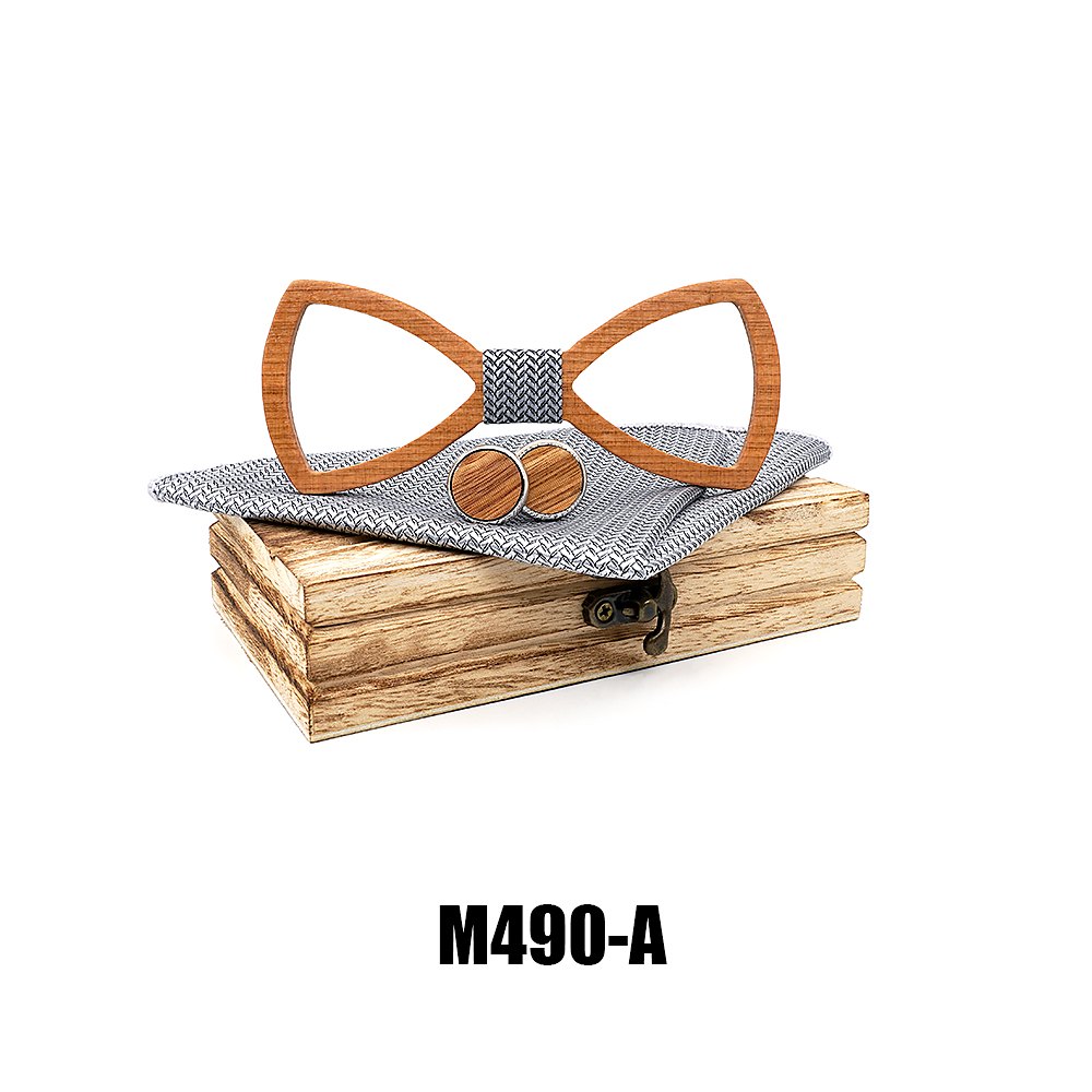 M490  Open Frame Bow Tie Set, Beech