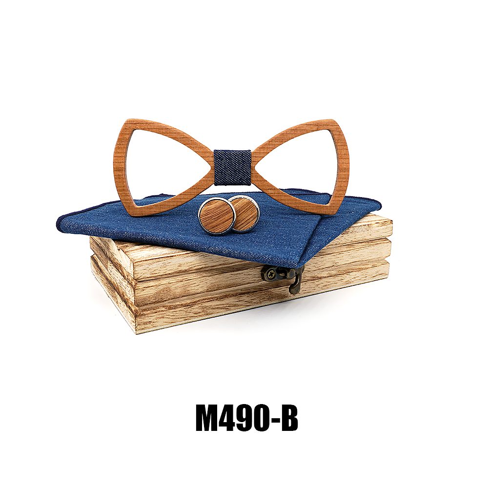 M490 M490  Open Frame Bow Tie Set, Beech — colour B