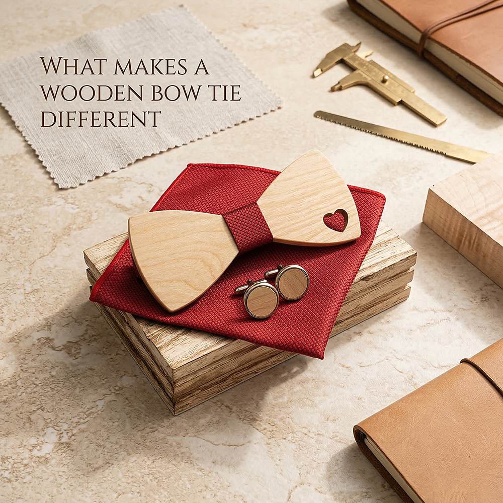 M492 M492  Heart Cutout Bow Tie Set, Maple — view 9