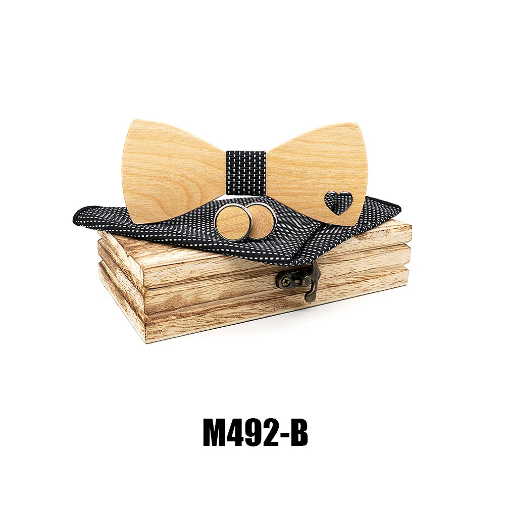M492 M492  Heart Cutout Bow Tie Set, Maple — colour B