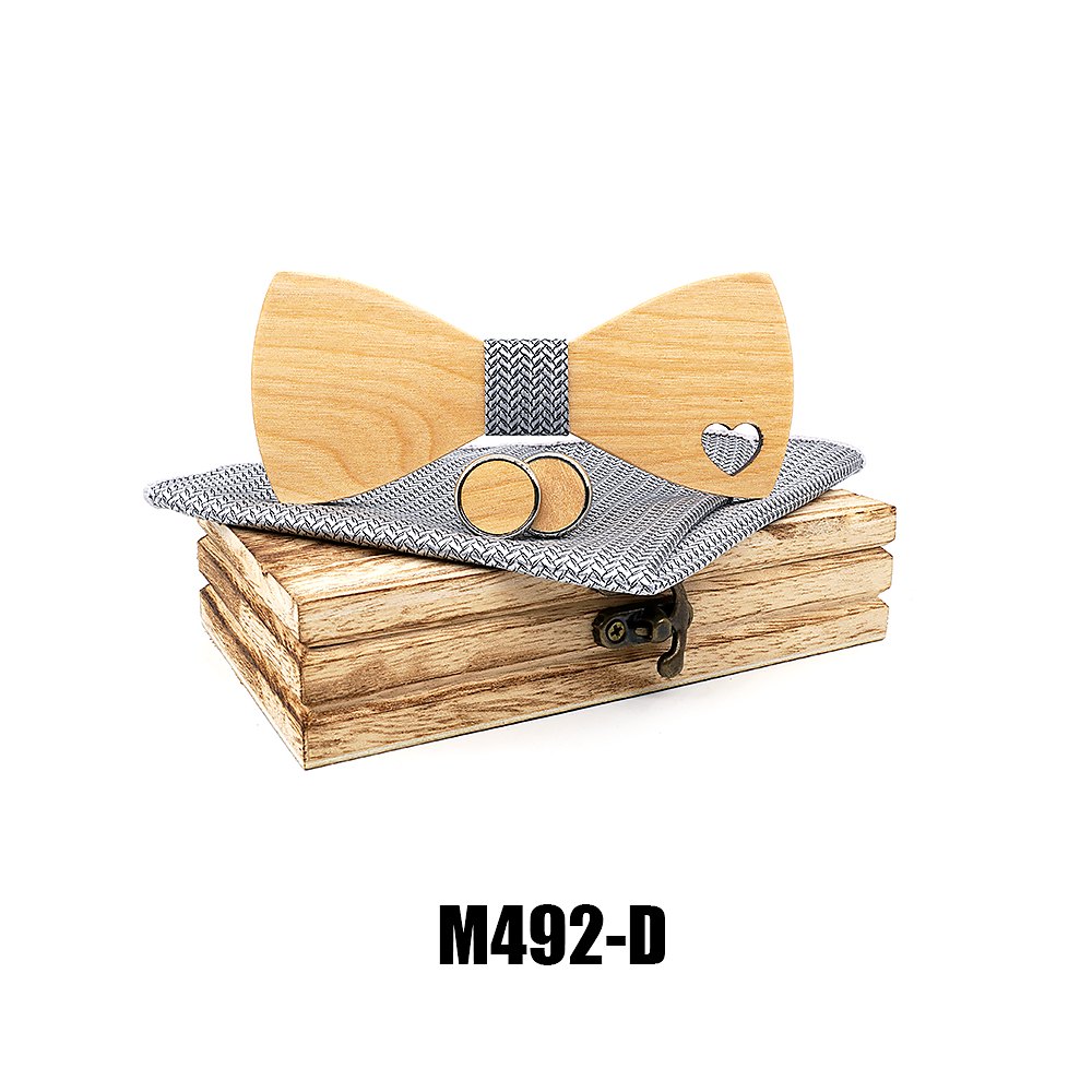 M492 M492  Heart Cutout Bow Tie Set, Maple — colour D
