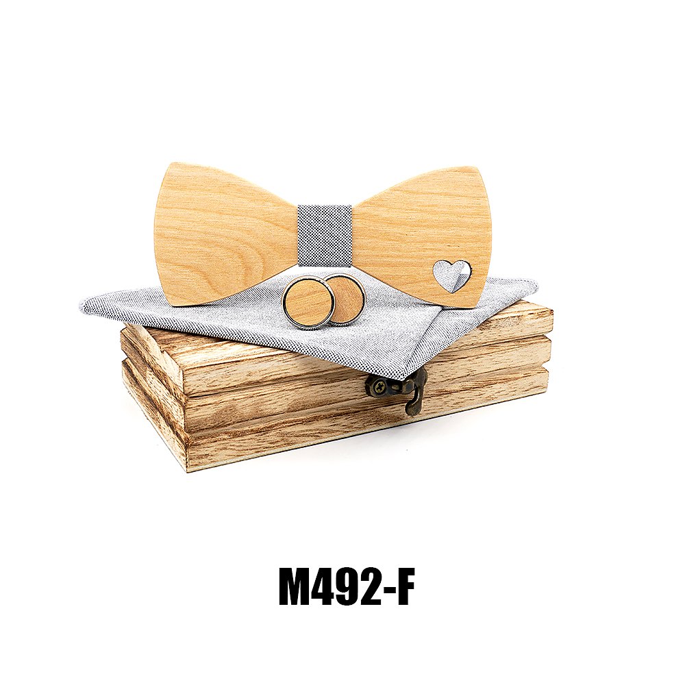 M492 M492  Heart Cutout Bow Tie Set, Maple — colour F