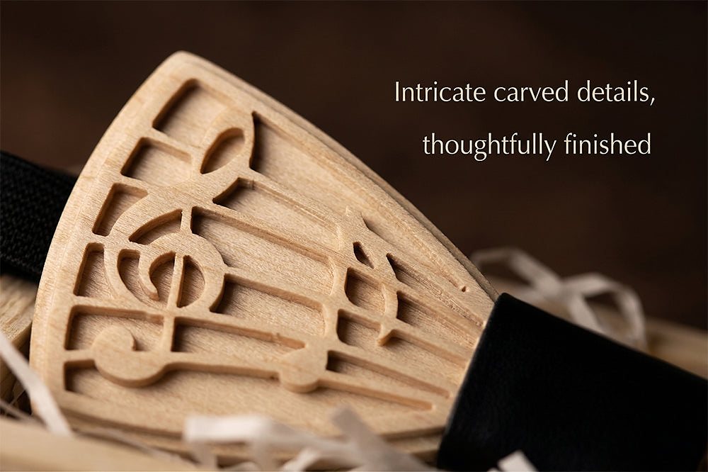 M72音符 M72音符  Musical Note Cutout Bow Tie Set, Maple — view 3