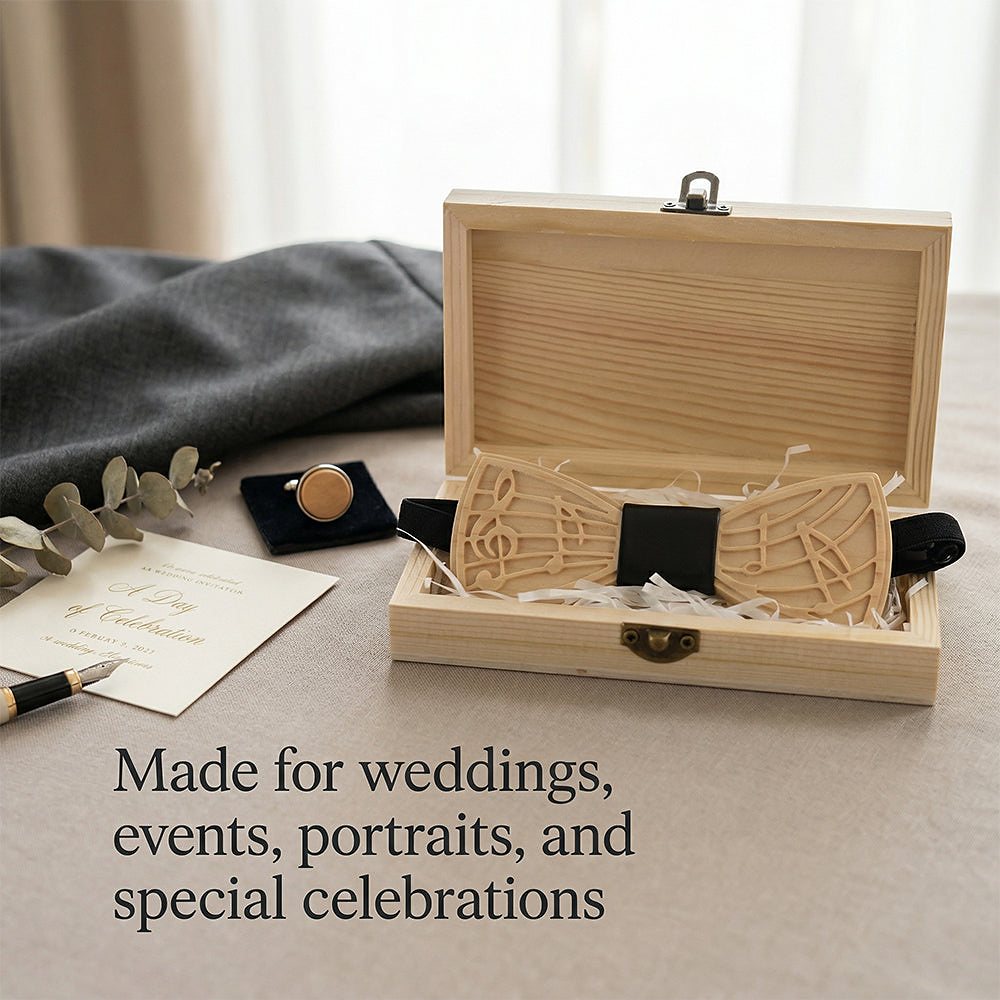 M72音符 M72音符  Musical Note Cutout Bow Tie Set, Maple — view 4