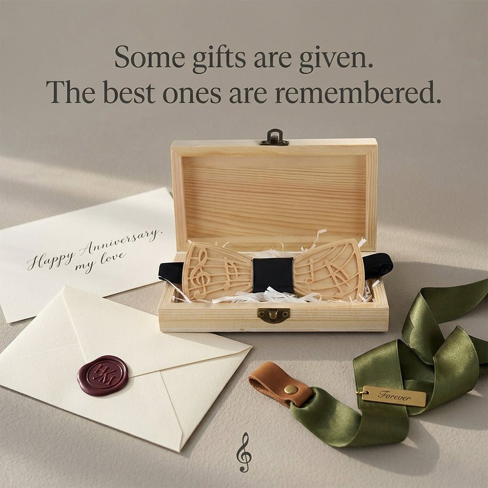 M72音符 M72音符  Musical Note Cutout Bow Tie Set, Maple — view 7