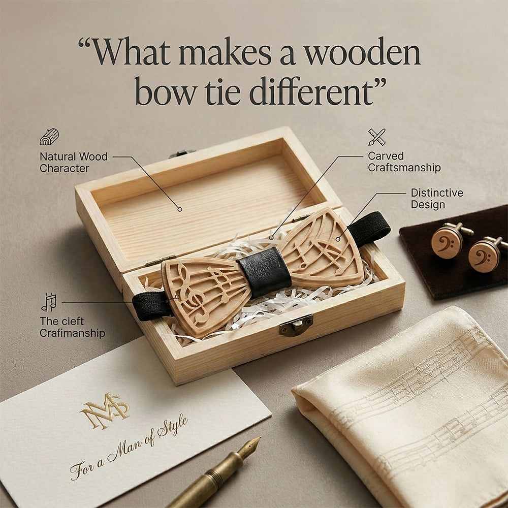 M72音符 M72音符  Musical Note Cutout Bow Tie Set, Maple — view 8