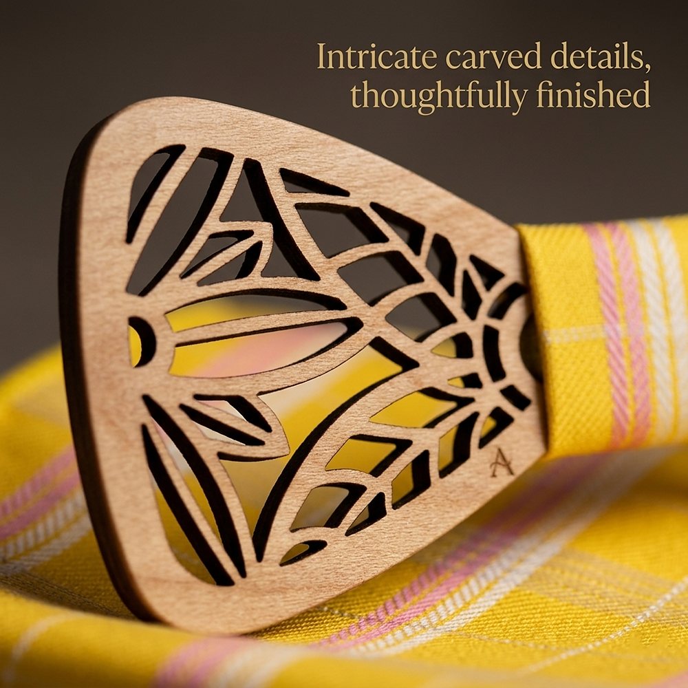 M78 M78  Triangle Line Cutout Bow Tie Set, Maple — view 3