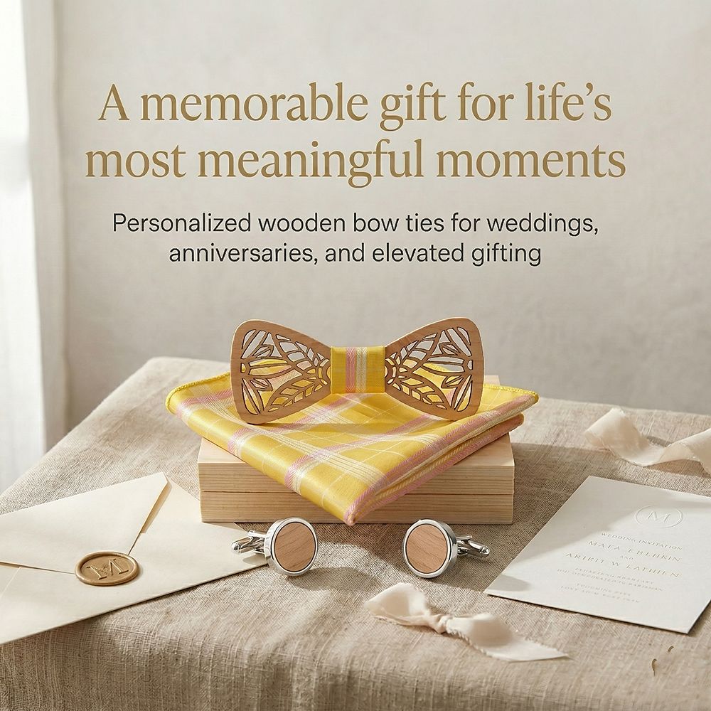 M78 M78  Triangle Line Cutout Bow Tie Set, Maple — view 6