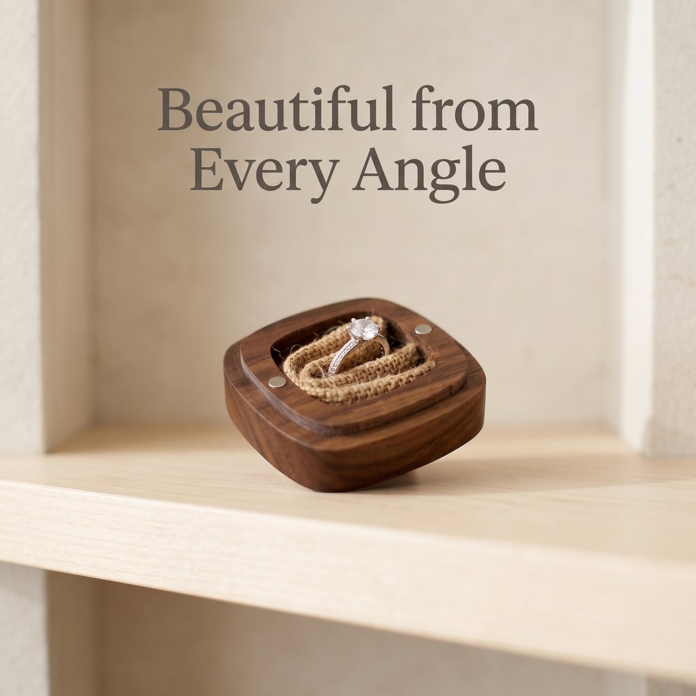 RB505 RB505  Square Ring Box, Rounded Corners, Solid Lid — view 5