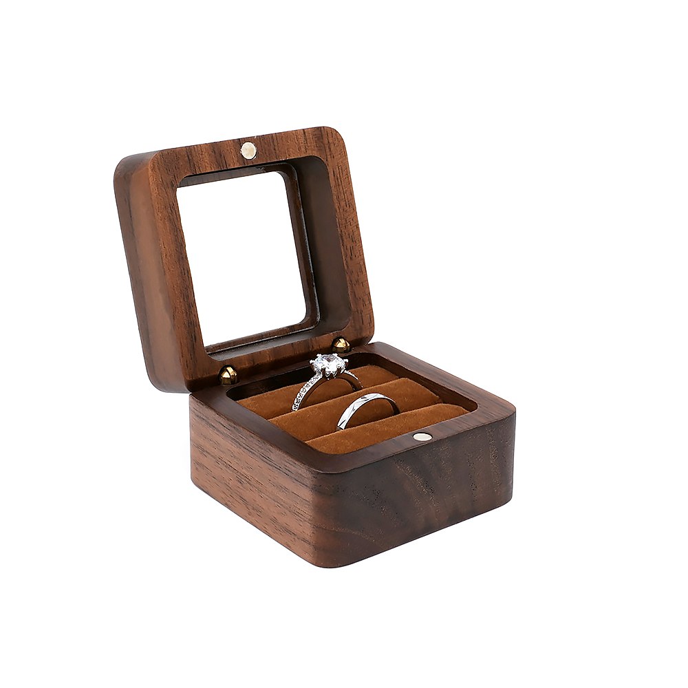 RB511 RB511  Square Ring Box, Window Lid, Double Slot — view 2